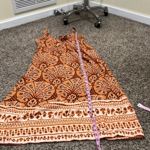 Francesca’s Collection Knox Rose Midi Dress Size XS Orange Floral Print Cut Out - Picture 9 of 9